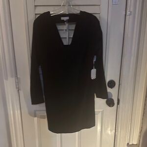 1. State Chic Black V-Neck Long Sleeve Dress